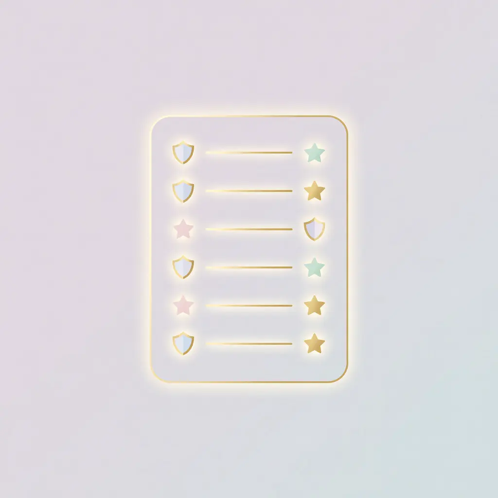 Safety checklist for choosing licensed casino platforms for free skin perks A clean flat design illustration of a digital safety checklist with shield and verification icons for evaluating licensed casino platforms offering free spiny zdarma skin perks